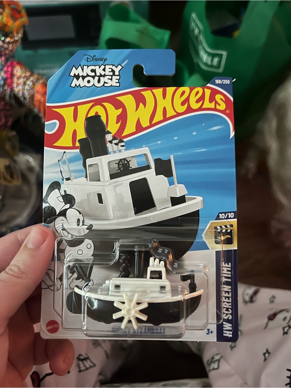 Mickey Mouse Disney Steamboat Black Hot Wheels HW Screen Time 166/250 10/10